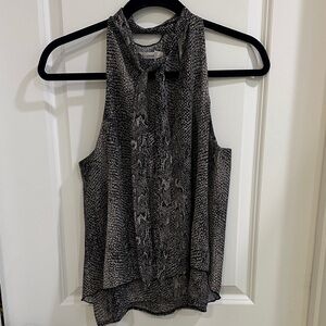 bishop + young Black and Gray Sleeveless Blouse